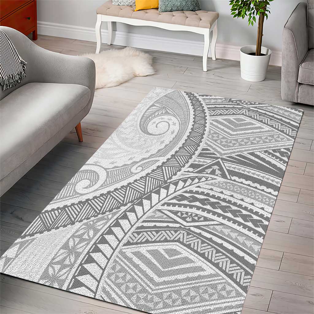 American Samoa White Sunday Area Rug Polynesian Lotu Tamaiti LT9 - Polynesian Pride
