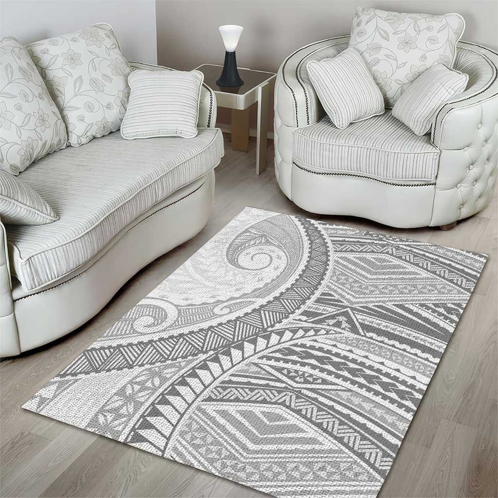 American Samoa White Sunday Area Rug Polynesian Lotu Tamaiti LT9 - Polynesian Pride