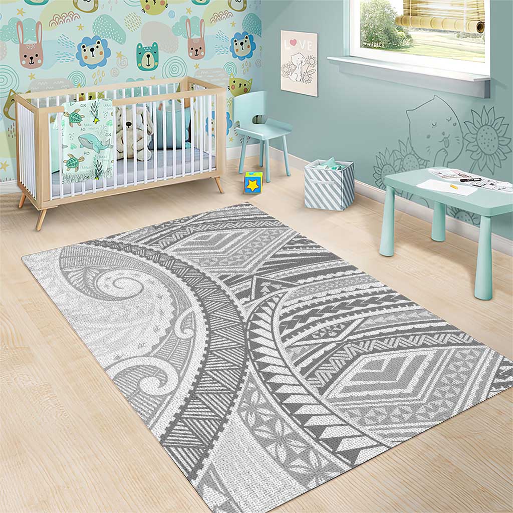 American Samoa White Sunday Area Rug Polynesian Lotu Tamaiti LT9 - Polynesian Pride