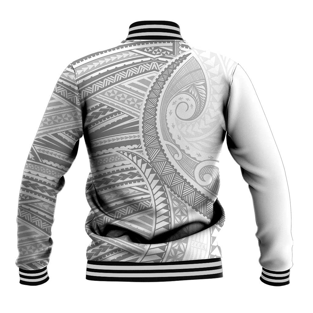 American Samoa White Sunday Baseball Jacket Polynesian Lotu Tamaiti LT9 - Polynesian Pride