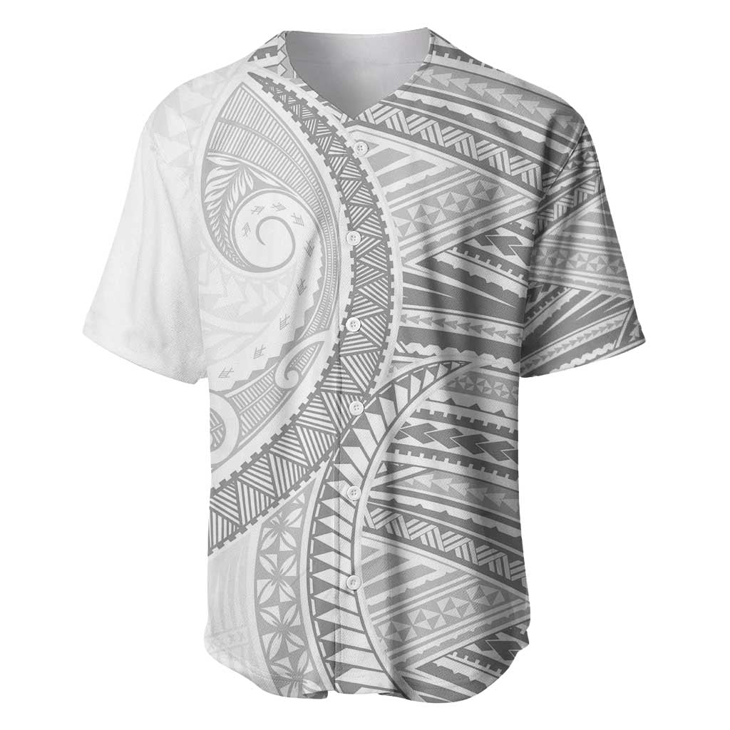 American Samoa White Sunday Baseball Jersey Polynesian Lotu Tamaiti LT9 White - Polynesian Pride