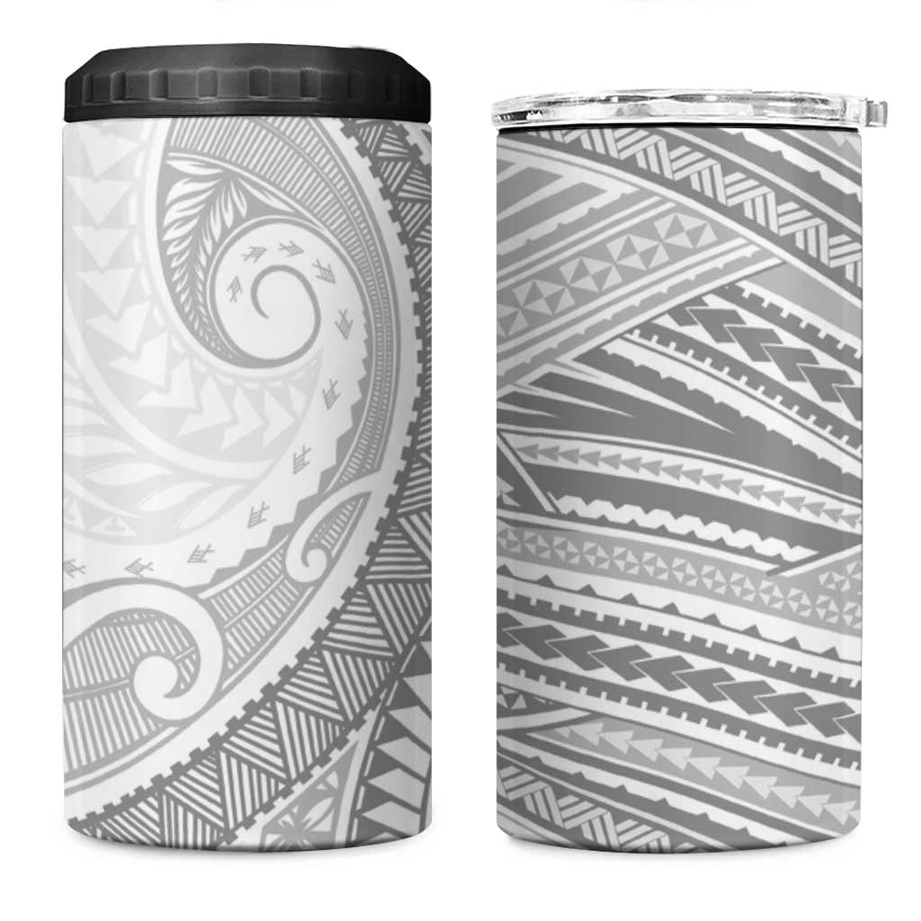 American Samoa White Sunday 4 in 1 Can Cooler Tumbler Polynesian Lotu Tamaiti LT9 One Size: 16 oz White - Polynesian Pride