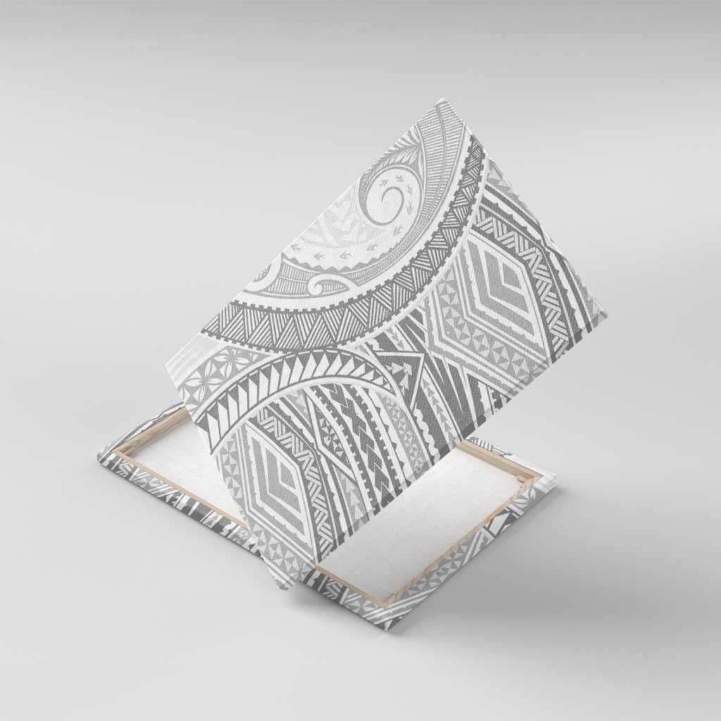 American Samoa White Sunday Canvas Wall Art Polynesian Lotu Tamaiti LT9 With Frame White - Polynesian Pride