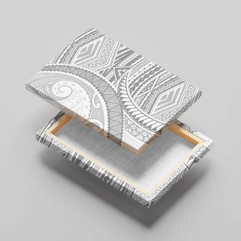 American Samoa White Sunday Canvas Wall Art Polynesian Lotu Tamaiti LT9 - Polynesian Pride