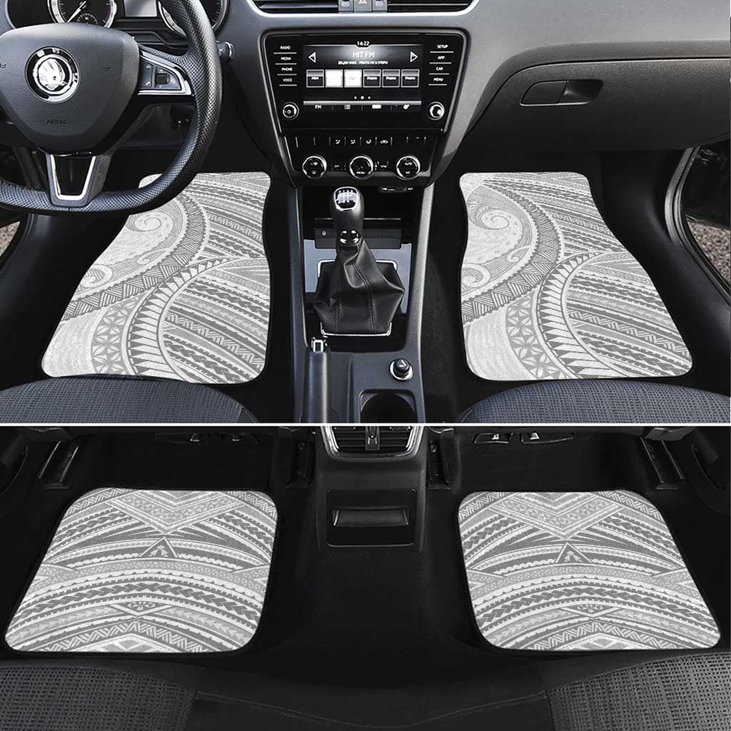 American Samoa White Sunday Car Mats Polynesian Lotu Tamaiti LT9 Set 4pcs White - Polynesian Pride