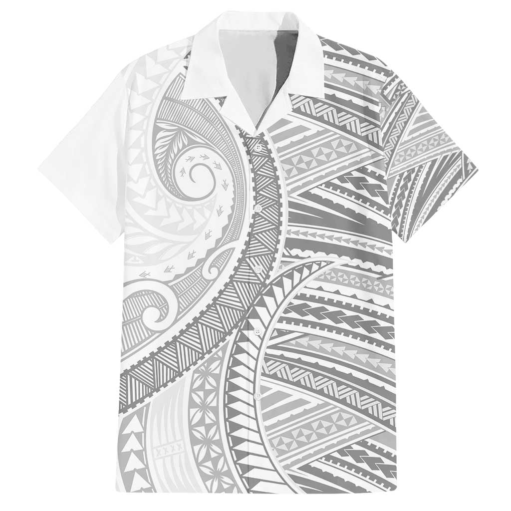 American Samoa White Sunday Hawaiian Shirt Polynesian Lotu Tamaiti LT9 White - Polynesian Pride