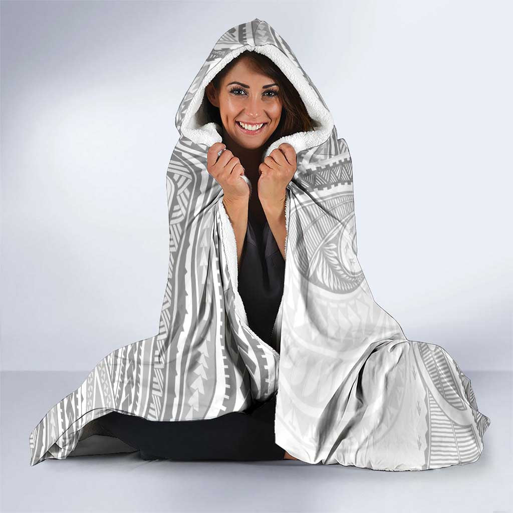 American Samoa White Sunday Hooded Blanket Polynesian Lotu Tamaiti LT9 - Polynesian Pride
