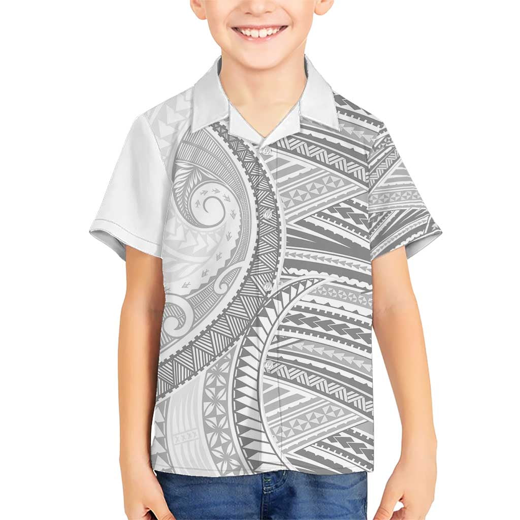 American Samoa White Sunday Kid Hawaiian Shirt Polynesian Lotu Tamaiti LT9 Kid White - Polynesian Pride