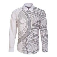 American Samoa White Sunday Long Sleeve Button Shirt Polynesian Lotu Tamaiti LT9 Unisex White - Polynesian Pride
