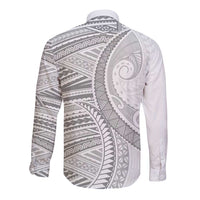 American Samoa White Sunday Long Sleeve Button Shirt Polynesian Lotu Tamaiti LT9 - Polynesian Pride