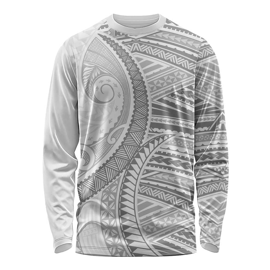 American Samoa White Sunday Long Sleeve Shirt Polynesian Lotu Tamaiti LT9 Unisex White - Polynesian Pride