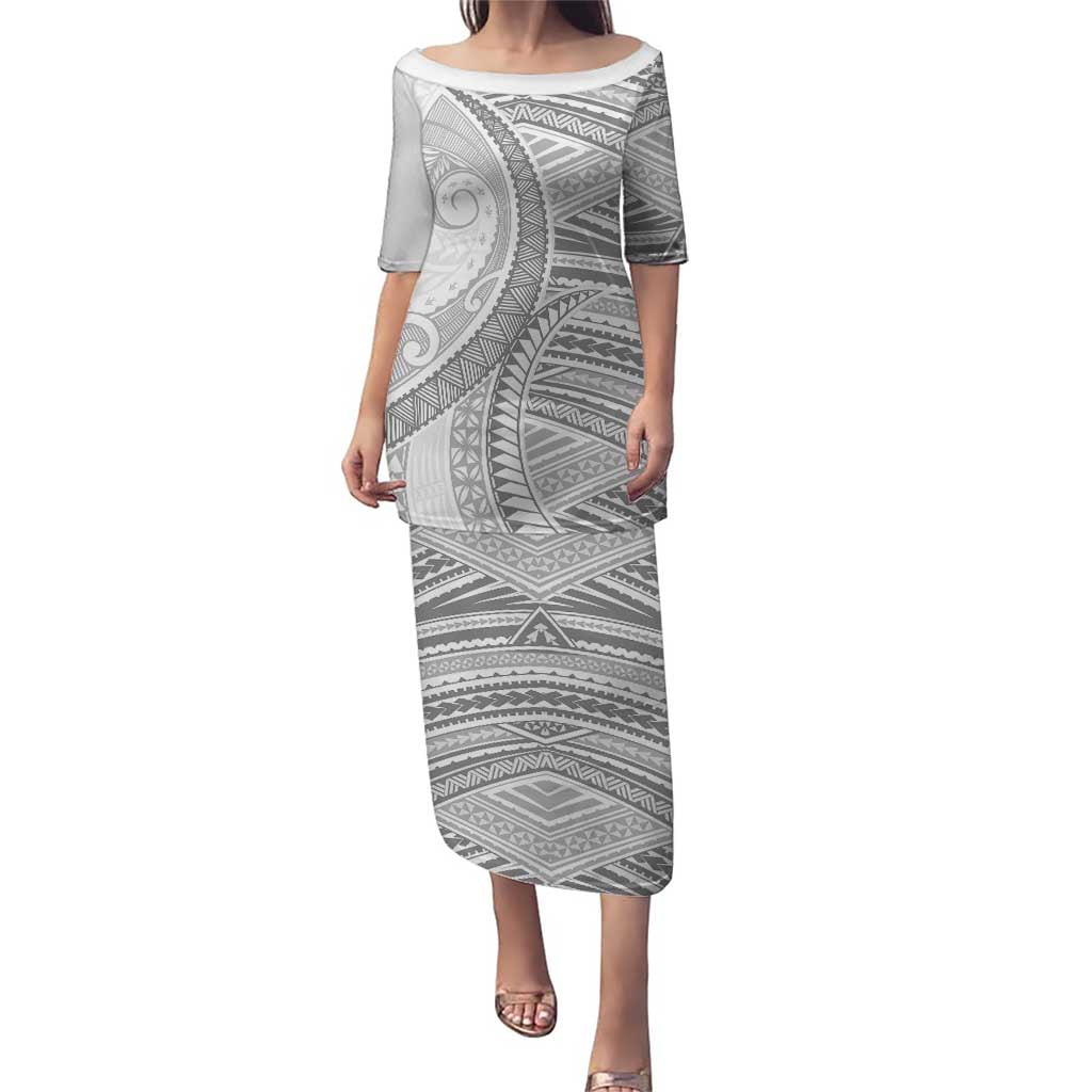 American Samoa White Sunday Puletasi Polynesian Lotu Tamaiti LT9 Long Dress White - Polynesian Pride