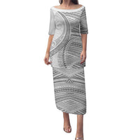 American Samoa White Sunday Puletasi Polynesian Lotu Tamaiti LT9 Long Dress White - Polynesian Pride