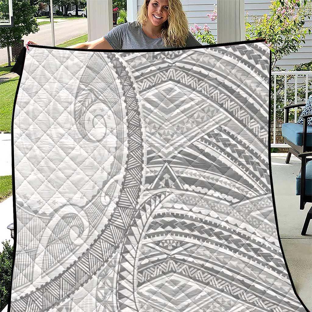 American Samoa White Sunday Quilt Polynesian Lotu Tamaiti LT9 White - Polynesian Pride