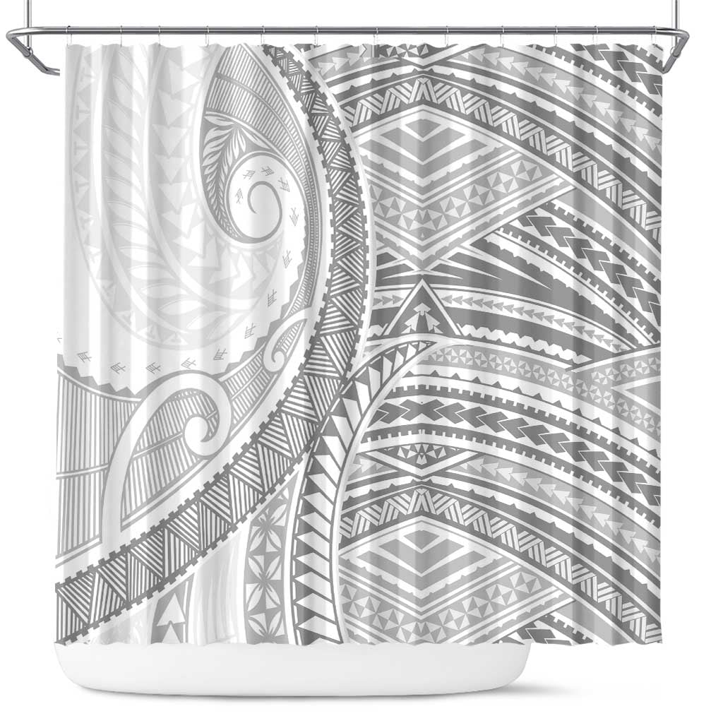 American Samoa White Sunday Shower Curtain Polynesian Lotu Tamaiti LT9 White - Polynesian Pride