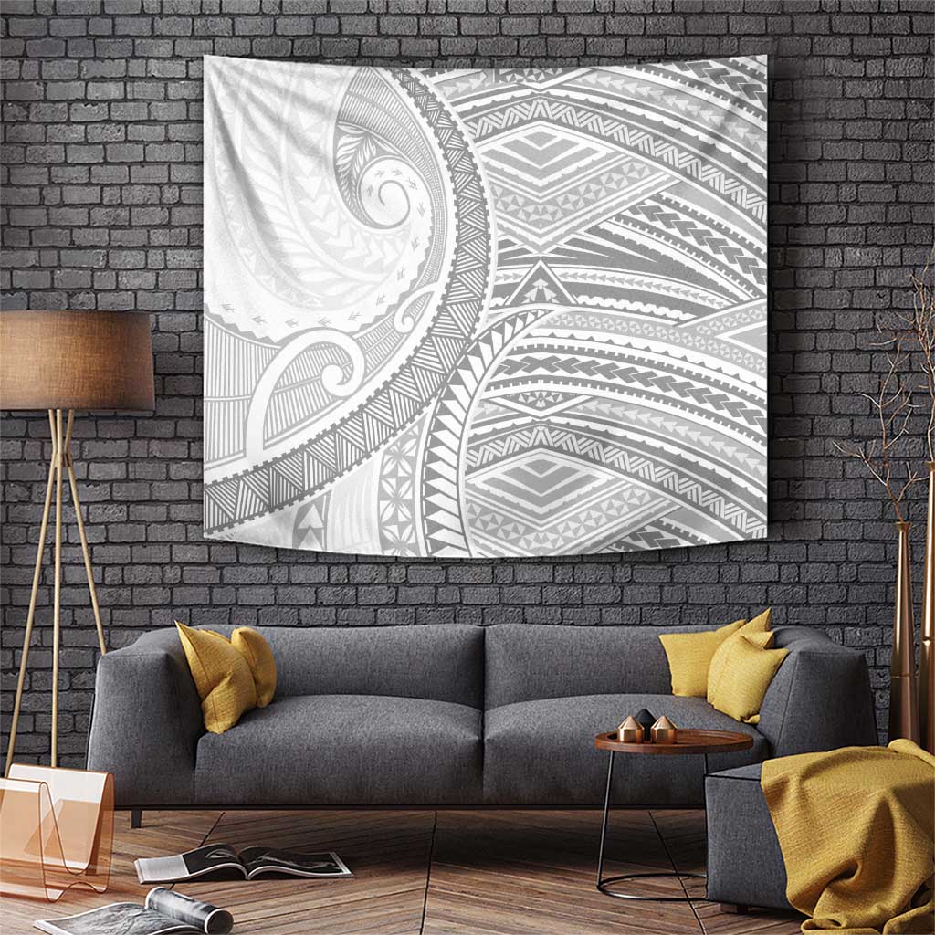 American Samoa White Sunday Tapestry Polynesian Lotu Tamaiti LT9 White - Polynesian Pride