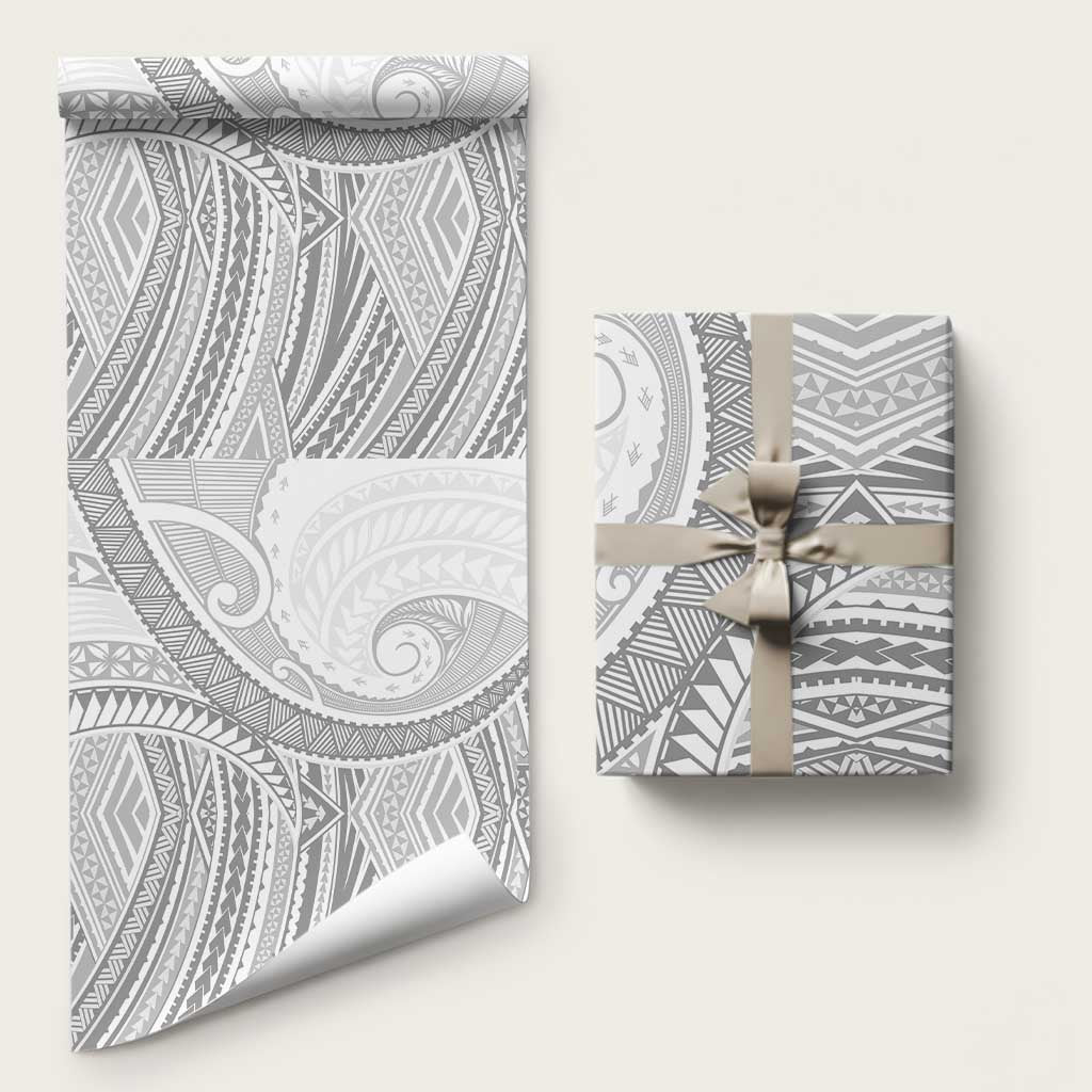 American Samoa White Sunday Wrapping Paper Polynesian Lotu Tamaiti LT9 58" × 23" White - Polynesian Pride