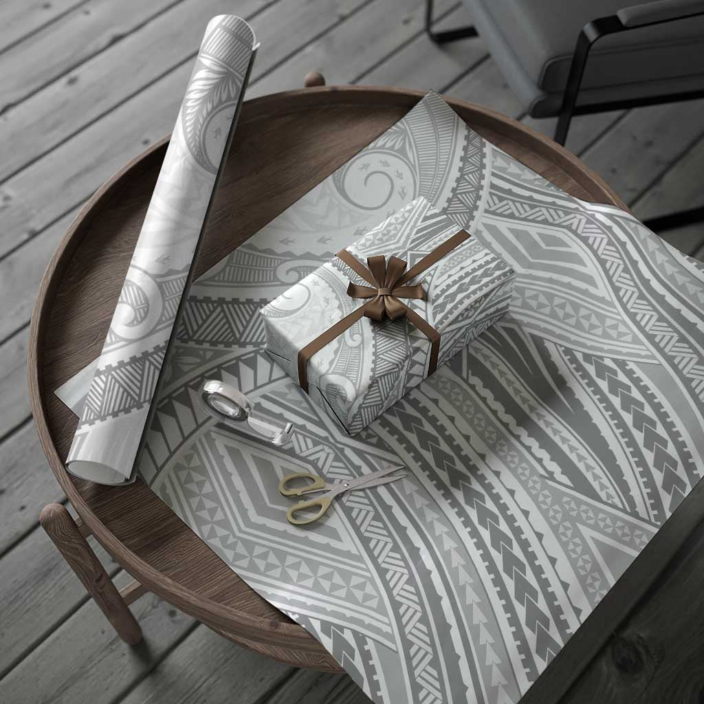 American Samoa White Sunday Wrapping Paper Polynesian Lotu Tamaiti LT9 - Polynesian Pride