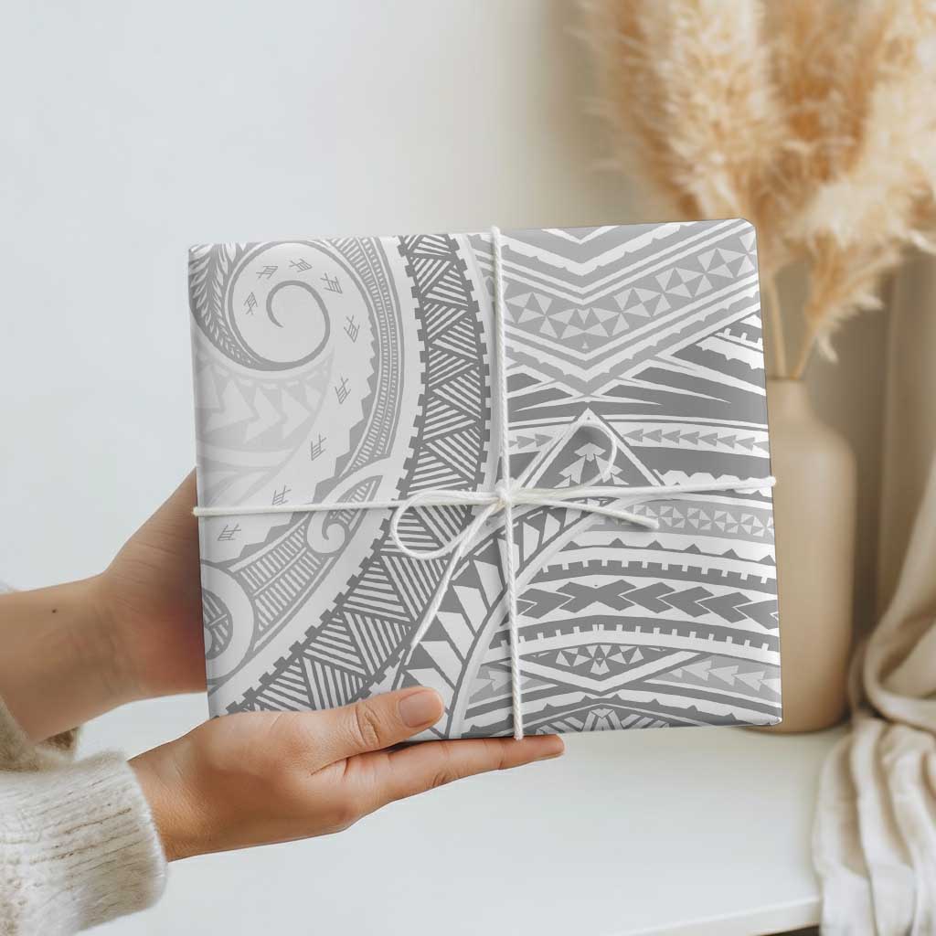 American Samoa White Sunday Wrapping Paper Polynesian Lotu Tamaiti LT9 - Polynesian Pride