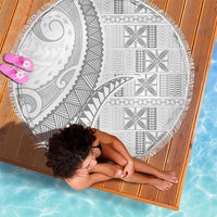 Niue White Sunday Beach Blanket Niuean Lotu Tamaiti Hiapo Pattern LT9 - Polynesian Pride