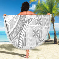 Niue White Sunday Beach Blanket Niuean Lotu Tamaiti Hiapo Pattern LT9 - Polynesian Pride