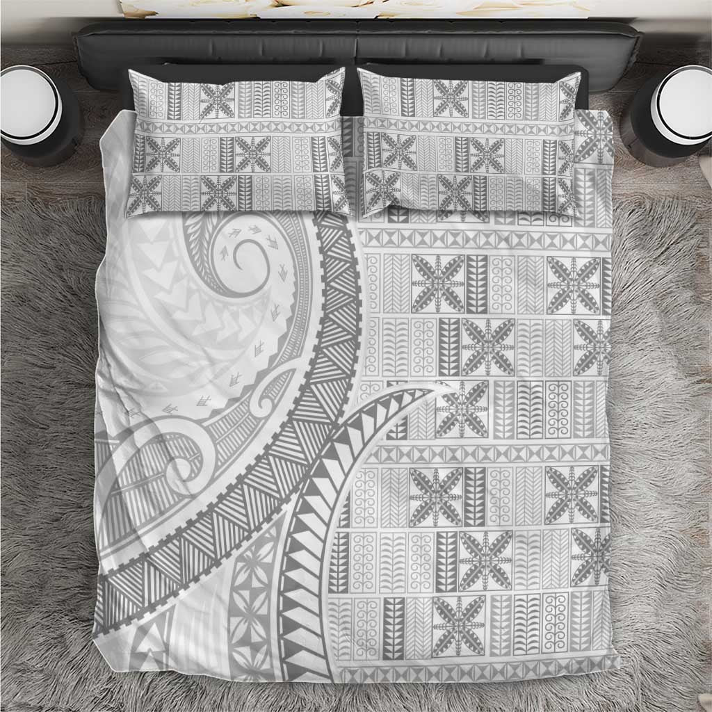 Niue White Sunday Bedding Set Niuean Lotu Tamaiti Hiapo Pattern LT9 White - Polynesian Pride