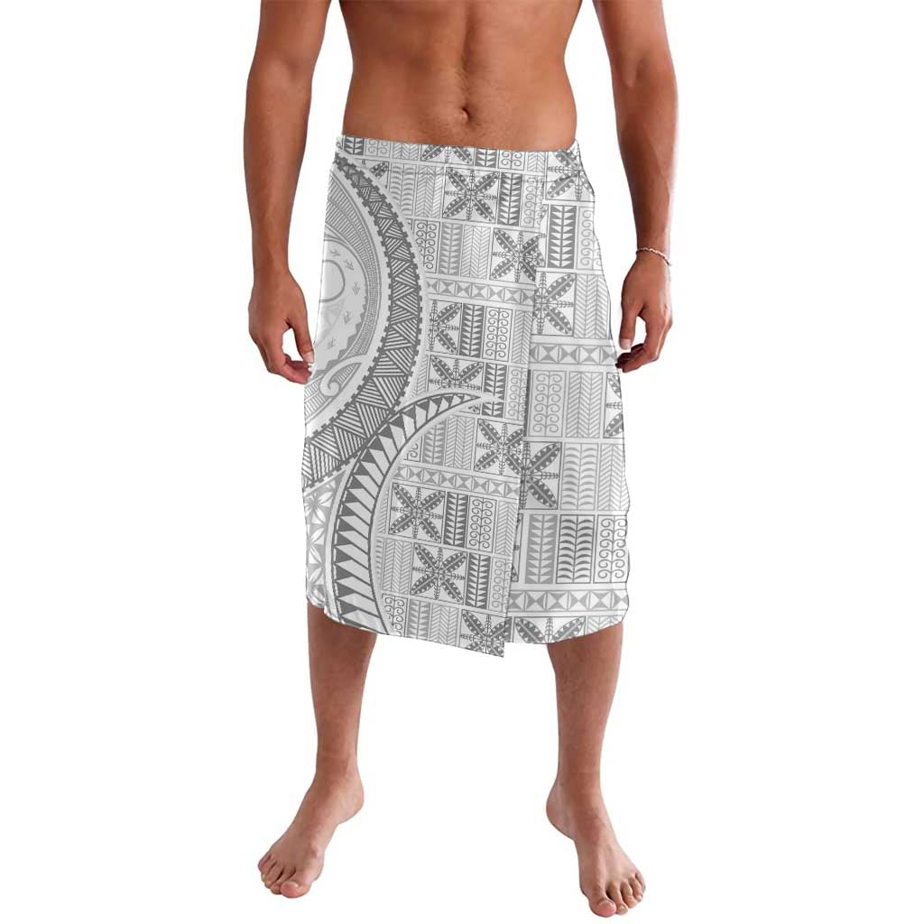 Niue White Sunday Lavalava Niuean Lotu Tamaiti Hiapo Pattern LT9 White - Polynesian Pride
