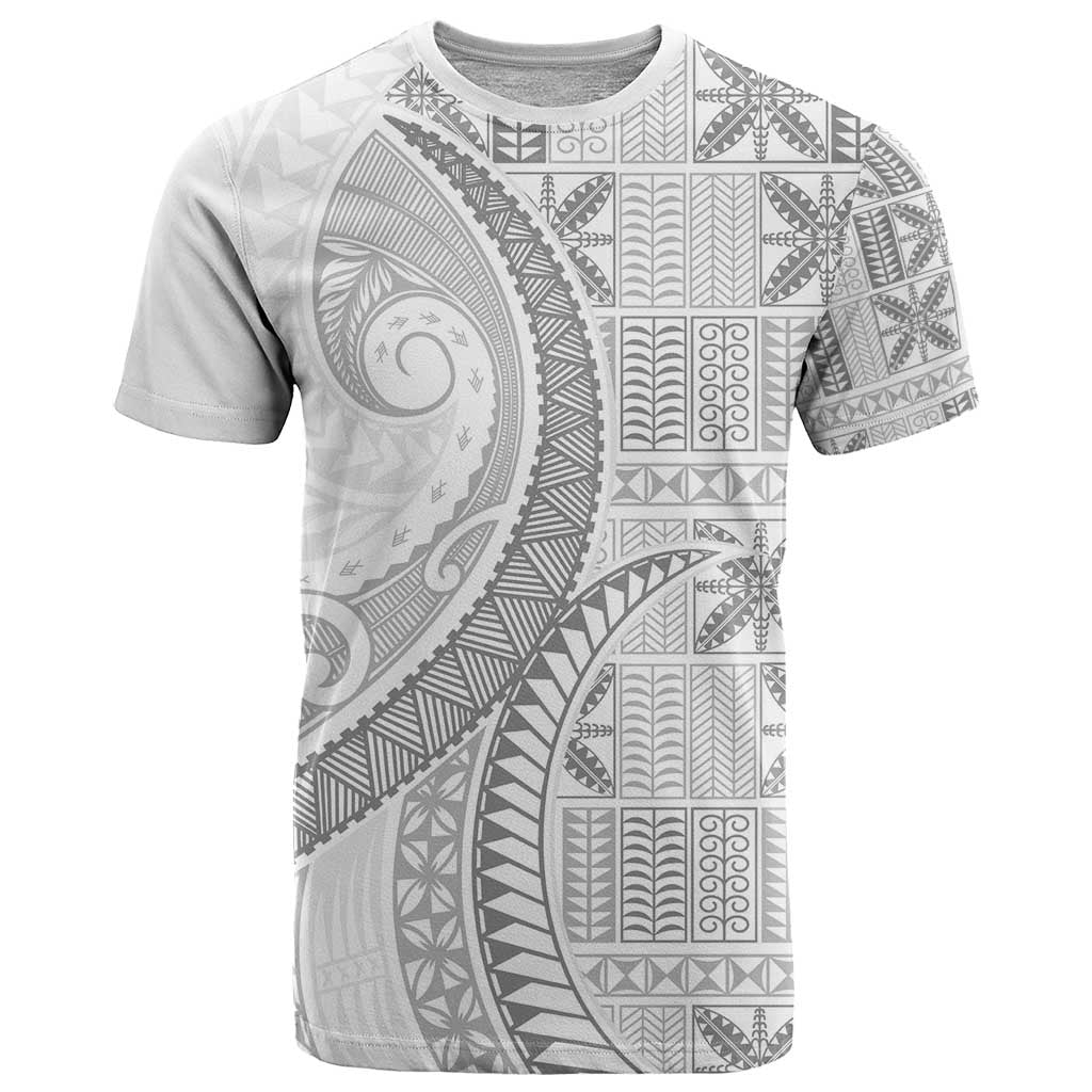 Niue White Sunday T Shirt Niuean Lotu Tamaiti Hiapo Pattern LT9 White - Polynesian Pride