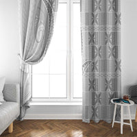 Niue White Sunday Window Curtain Niuean Lotu Tamaiti Hiapo Pattern LT9 - Polynesian Pride
