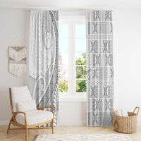 Niue White Sunday Window Curtain Niuean Lotu Tamaiti Hiapo Pattern LT9 - Polynesian Pride