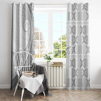 Niue White Sunday Window Curtain Niuean Lotu Tamaiti Hiapo Pattern LT9 - Polynesian Pride