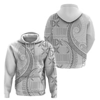 Niue White Sunday Zip Hoodie Niuean Lotu Tamaiti Hiapo Pattern LT9 - Polynesian Pride