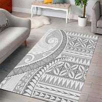 Polynesian White Sunday Area Rug Lotu Tamaiti Melanesian Pattern LT9 - Polynesian Pride