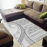 Polynesian White Sunday Area Rug Lotu Tamaiti Melanesian Pattern LT9 - Polynesian Pride