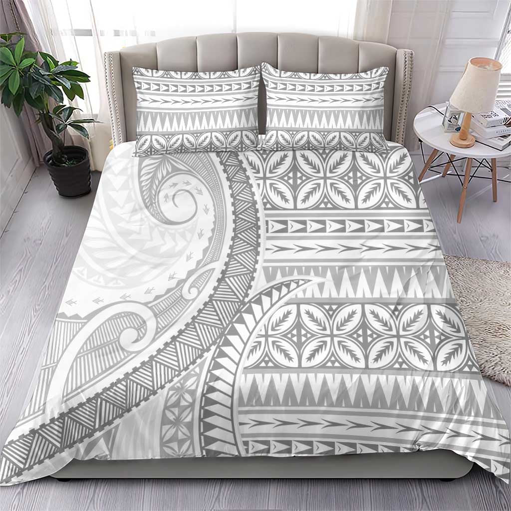 Polynesian White Sunday Bedding Set Lotu Tamaiti Melanesian Pattern LT9 - Polynesian Pride