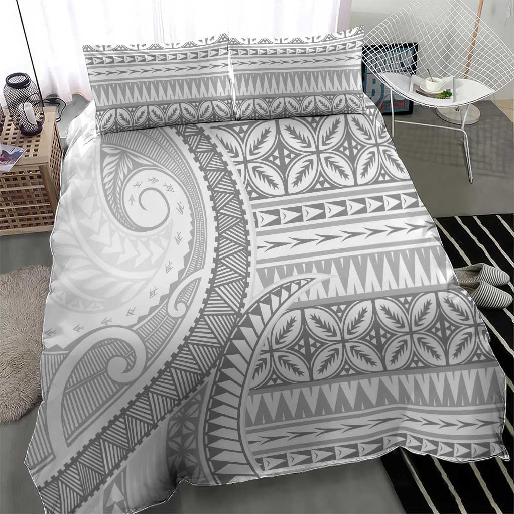 Polynesian White Sunday Bedding Set Lotu Tamaiti Melanesian Pattern LT9 - Polynesian Pride