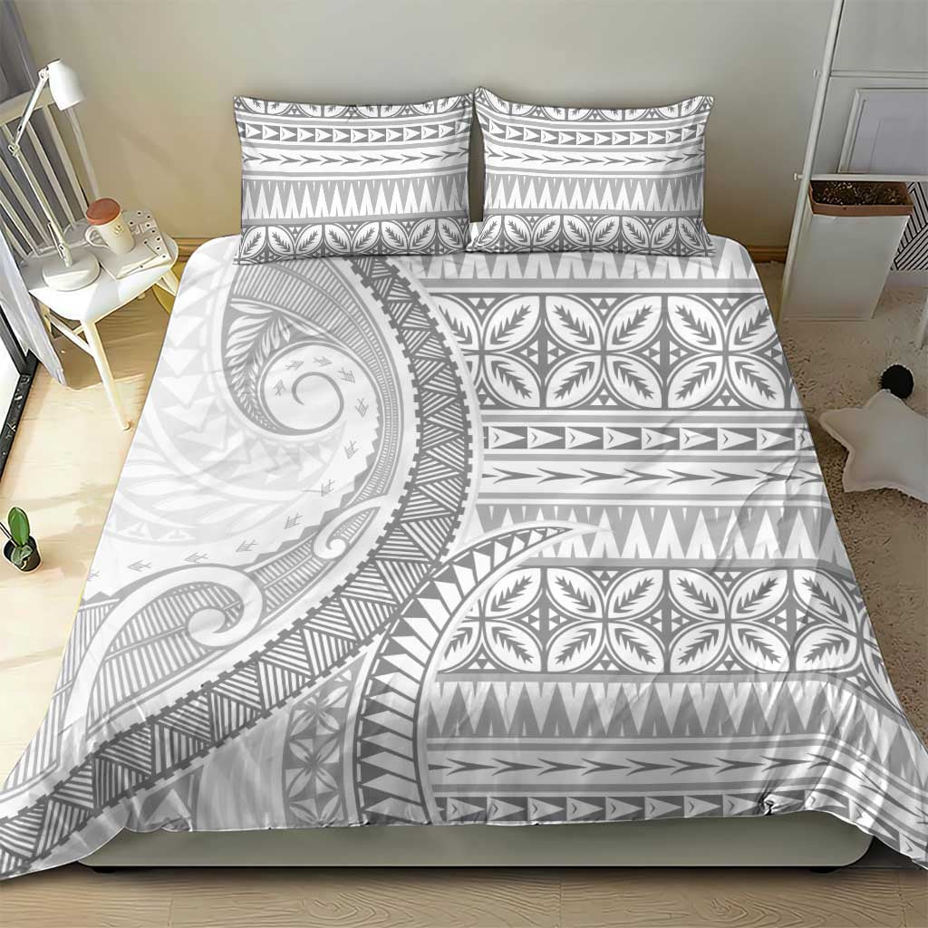 Polynesian White Sunday Bedding Set Lotu Tamaiti Melanesian Pattern LT9 - Polynesian Pride
