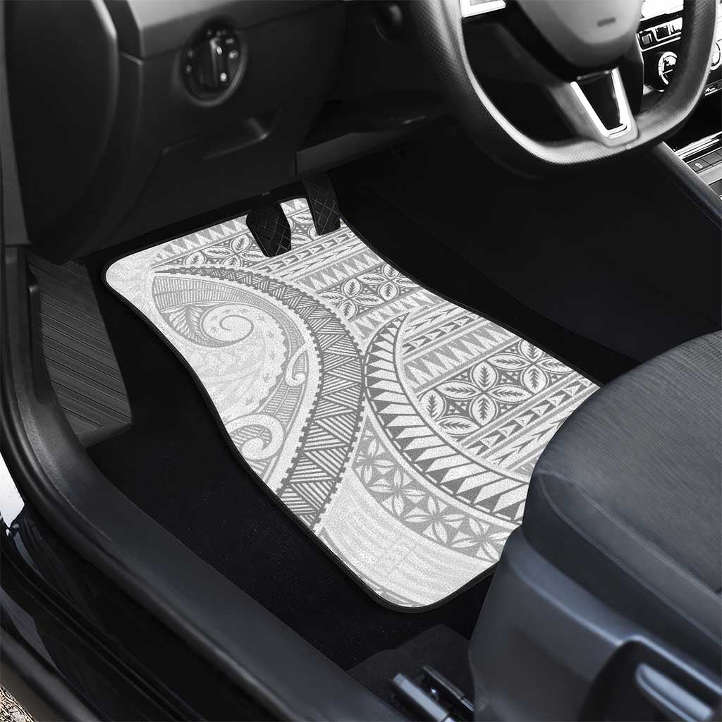 Polynesian White Sunday Car Mats Lotu Tamaiti Melanesian Pattern LT9 - Polynesian Pride