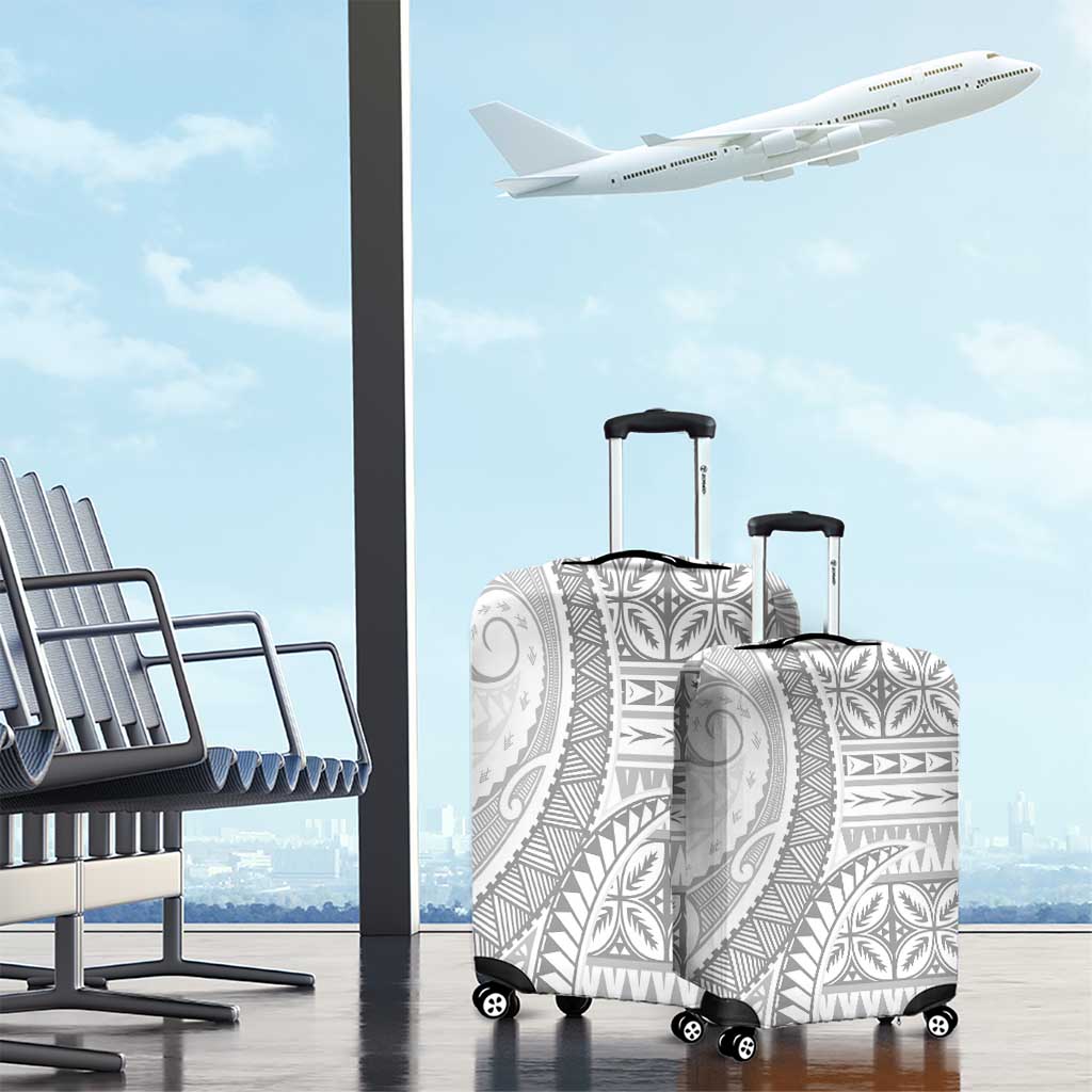 Polynesian White Sunday Luggage Cover Lotu Tamaiti Melanesian Pattern LT9 - Polynesian Pride