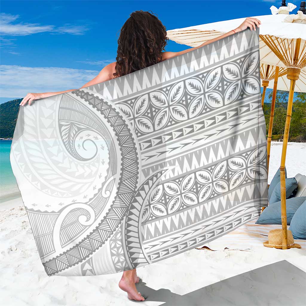 Polynesian White Sunday Sarong Lotu Tamaiti Melanesian Pattern LT9 One Size 44 x 66 inches White - Polynesian Pride