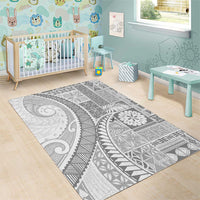 Samoa Siapo White Sunday Area Rug Lotu Tamaiti Polynesian White Pattern LT9 - Polynesian Pride