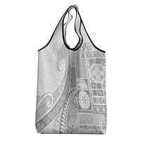 Samoa Siapo White Sunday Grocery Bag Lotu Tamaiti Polynesian White Pattern LT9 - Polynesian Pride