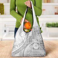 Samoa Siapo White Sunday Grocery Bag Lotu Tamaiti Polynesian White Pattern LT9 - Polynesian Pride