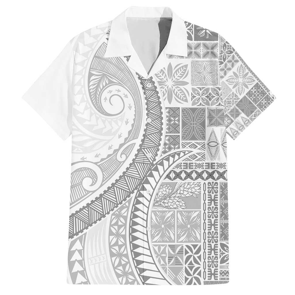 Samoa Siapo White Sunday Hawaiian Shirt Lotu Tamaiti Polynesian White Pattern LT9 White - Polynesian Pride