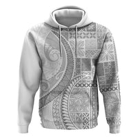 Samoa Siapo White Sunday Hoodie Lotu Tamaiti Polynesian White Pattern LT9 Pullover Hoodie White - Polynesian Pride
