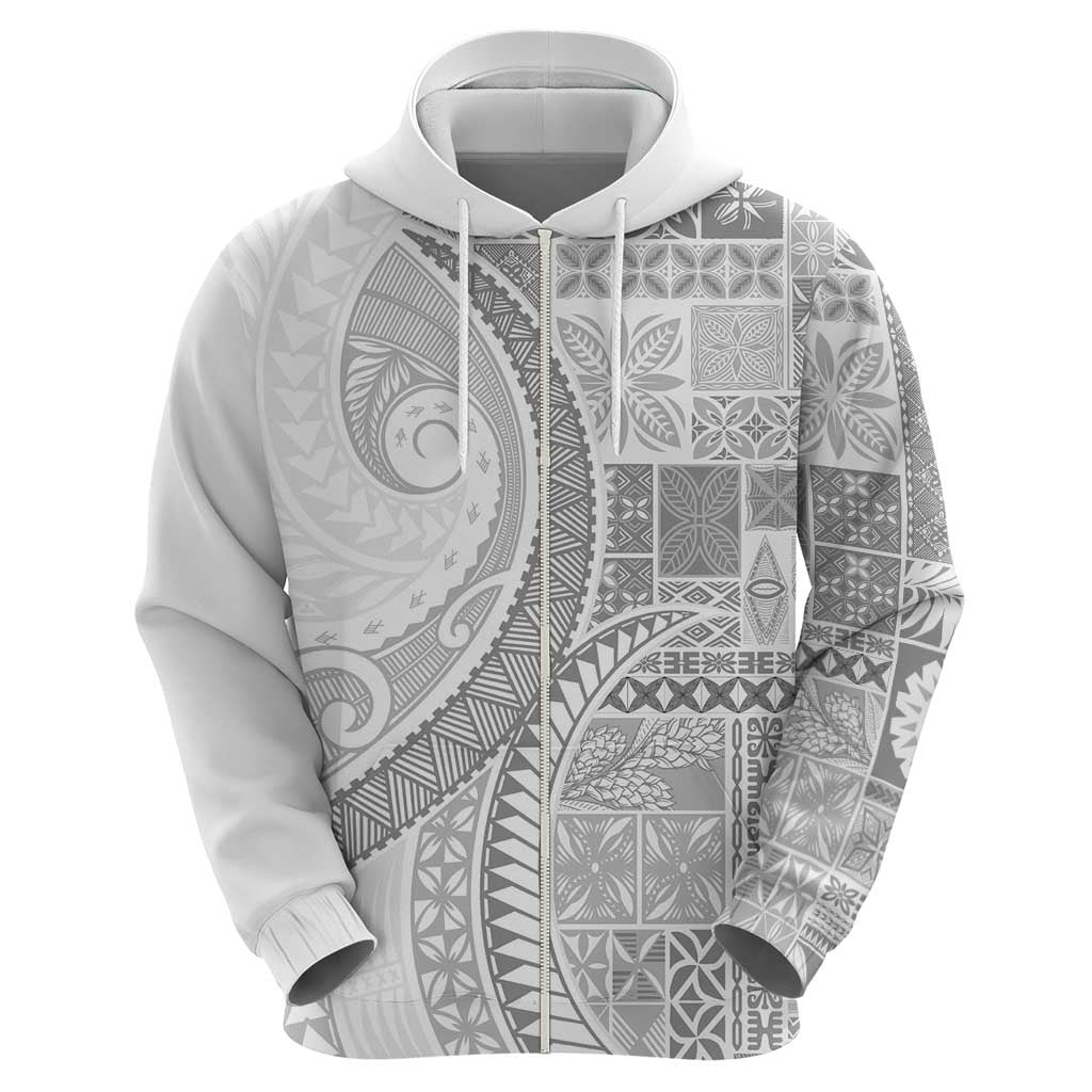Samoa Siapo White Sunday Hoodie Lotu Tamaiti Polynesian White Pattern LT9 - Polynesian Pride