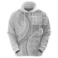 Samoa Siapo White Sunday Hoodie Lotu Tamaiti Polynesian White Pattern LT9 - Polynesian Pride
