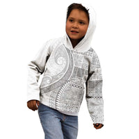 Samoa Siapo White Sunday Kid Hoodie Lotu Tamaiti Polynesian White Pattern LT9 - Polynesian Pride