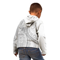 Samoa Siapo White Sunday Kid Hoodie Lotu Tamaiti Polynesian White Pattern LT9 - Polynesian Pride