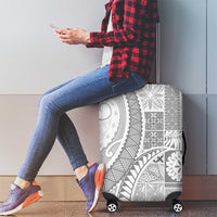 Samoa Siapo White Sunday Luggage Cover Lotu Tamaiti Polynesian White Pattern LT9 - Polynesian Pride